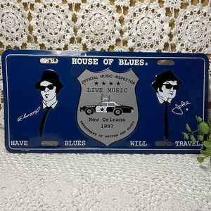 Vintage House of Blues tin license plate